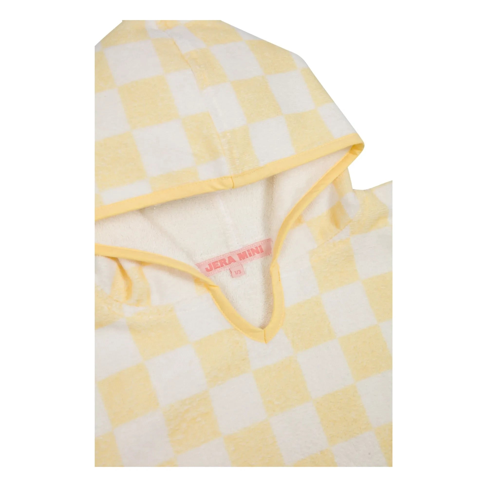Jera Mini - Gingham Towel Poncho | Light Yellow