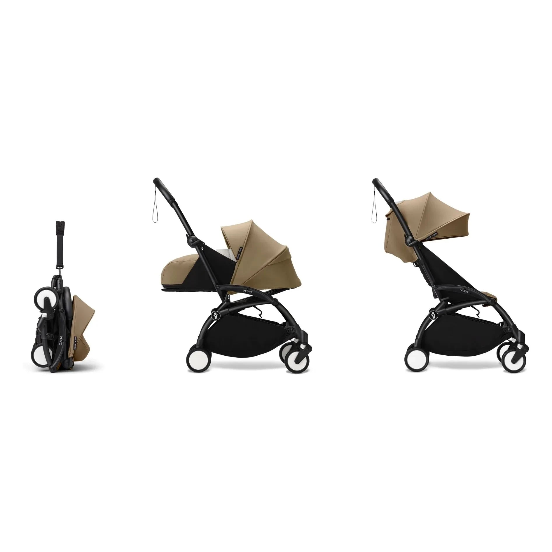 Stokke® - YOYO³ tam bebek arabası 0+ ve 6+ Siyah çerçeve | Toffee