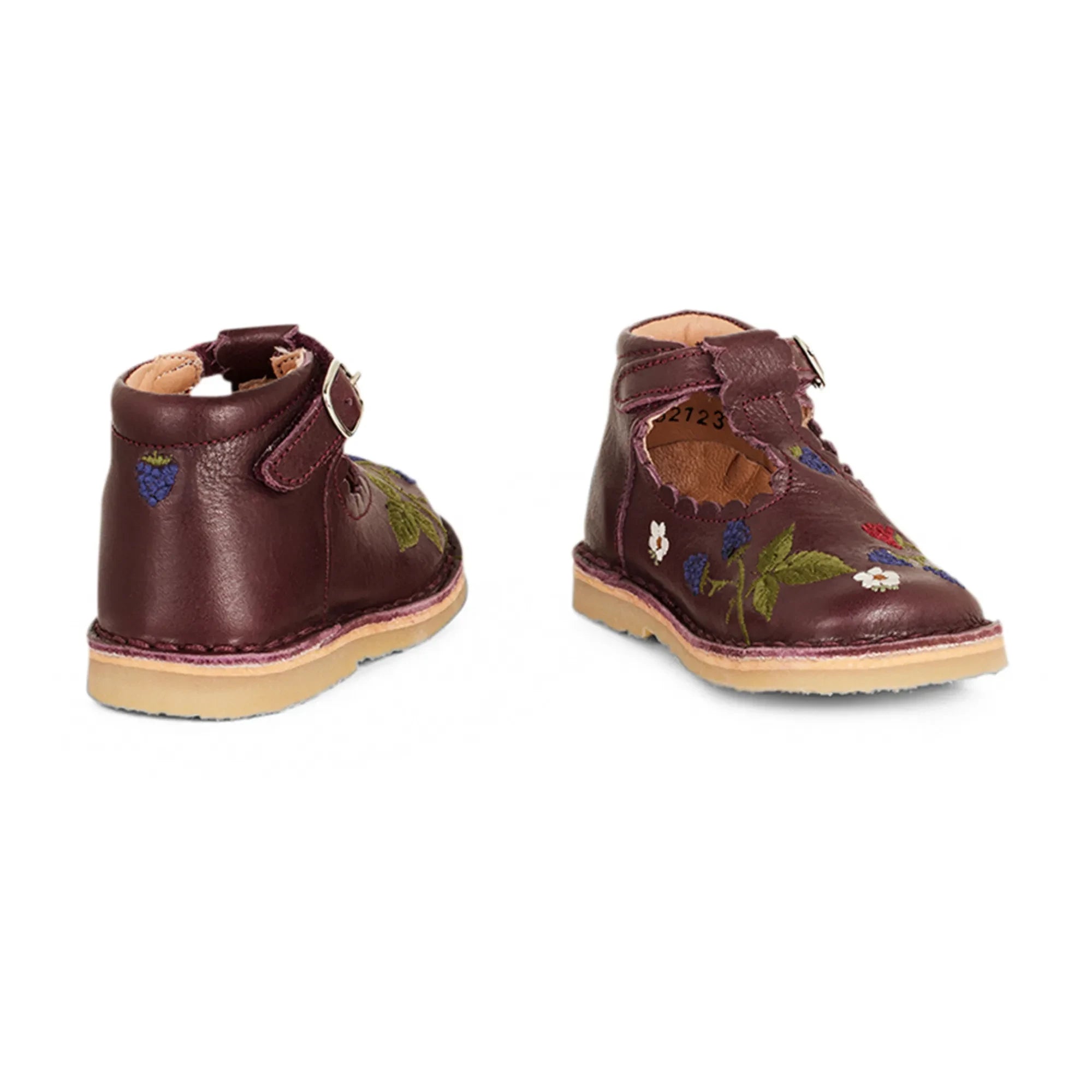 Petit Nord - T-Bar Combed Baby Shoes - Uniqua Collection | Plum