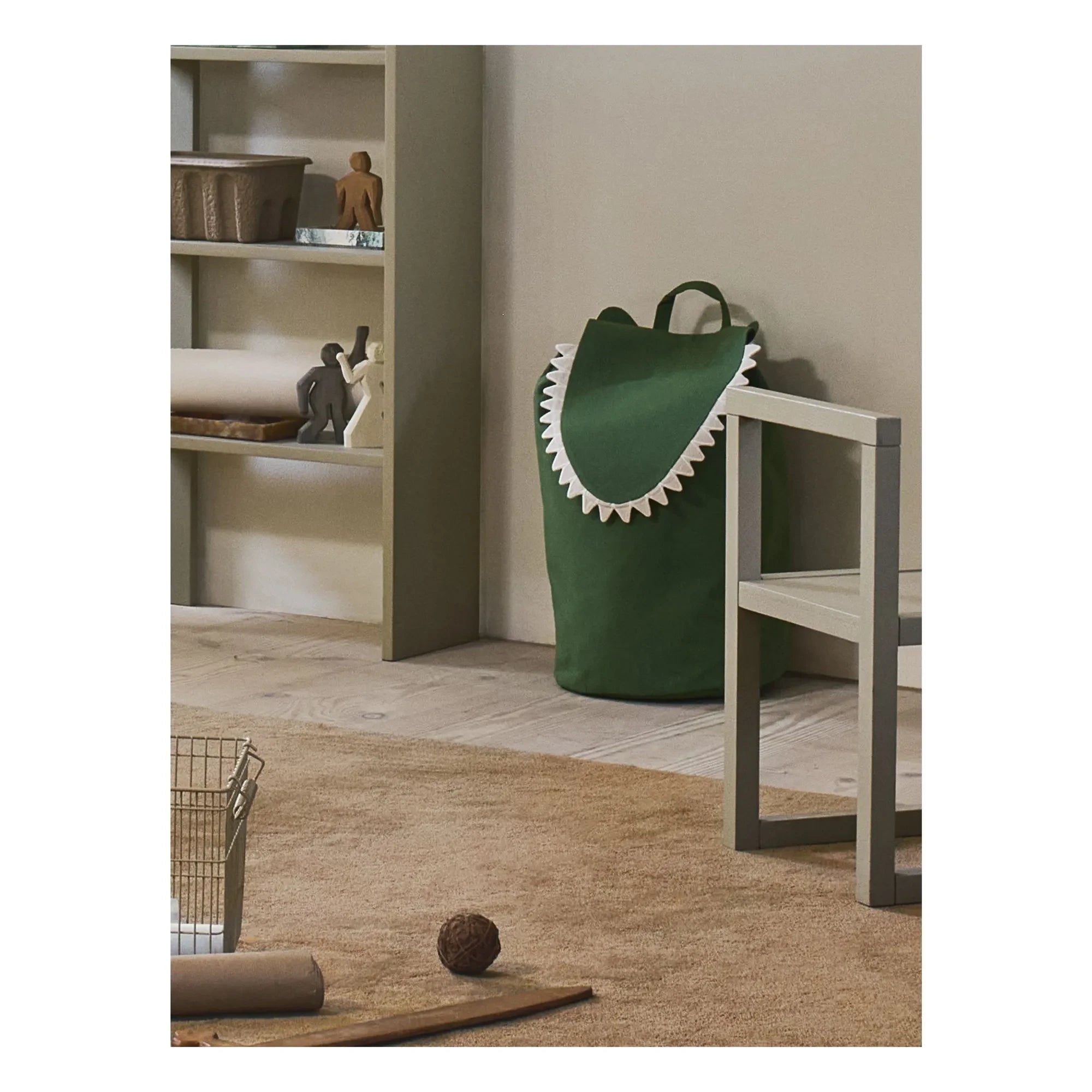 Ferm Living Kids - Timsah saklama sepeti | Yeşil