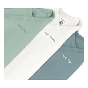 Petit Bateau - 3-Pack Organic Cotton Bodysuit Set for Baby | Blue
