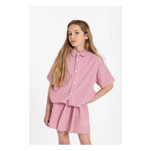 Smallable Kid - Sawyer Striped Shirt | Cherry Red