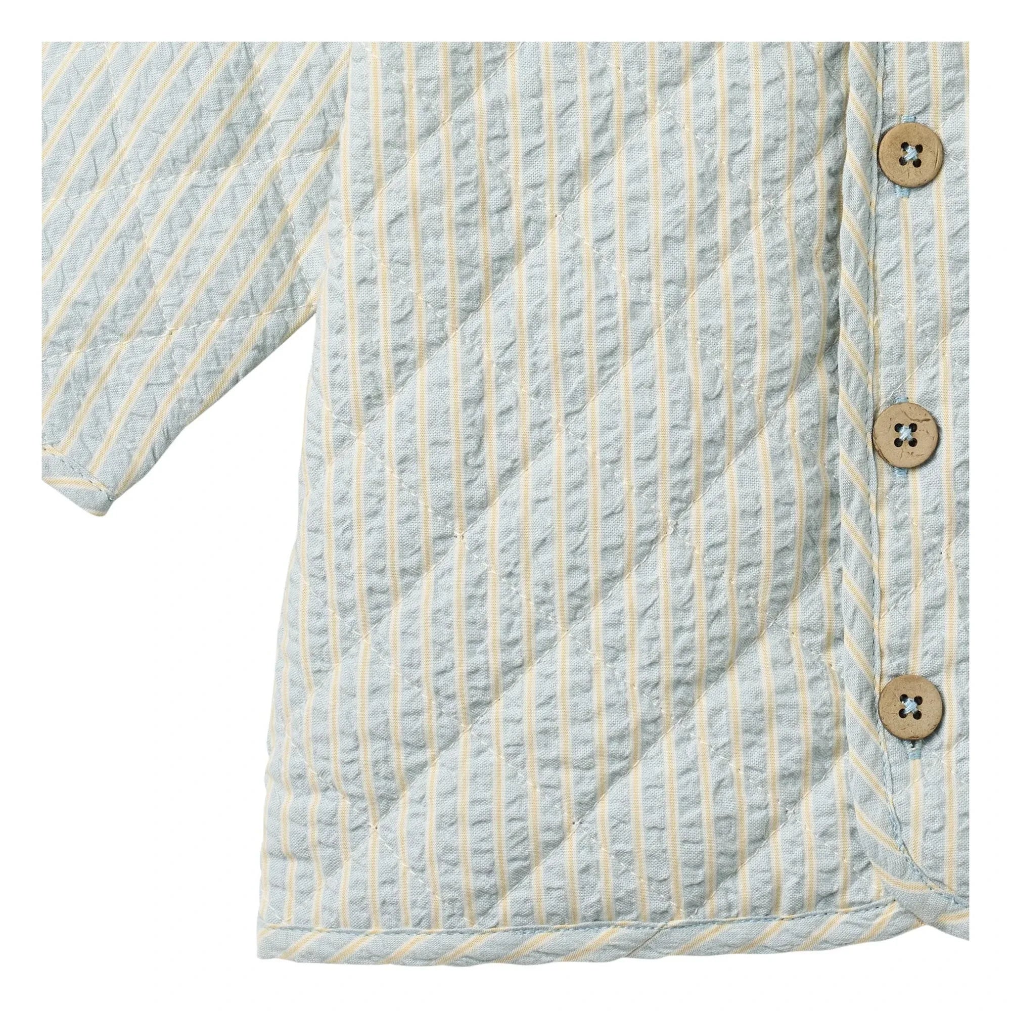 Wheat - Saxo Striped Organic Cotton Quilted Jacket | Light Blue