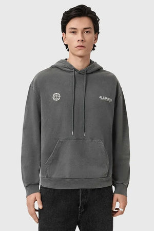 AllSaints Kapüşonlu Erkek Pamuklu EMBLEM Sweatshirt