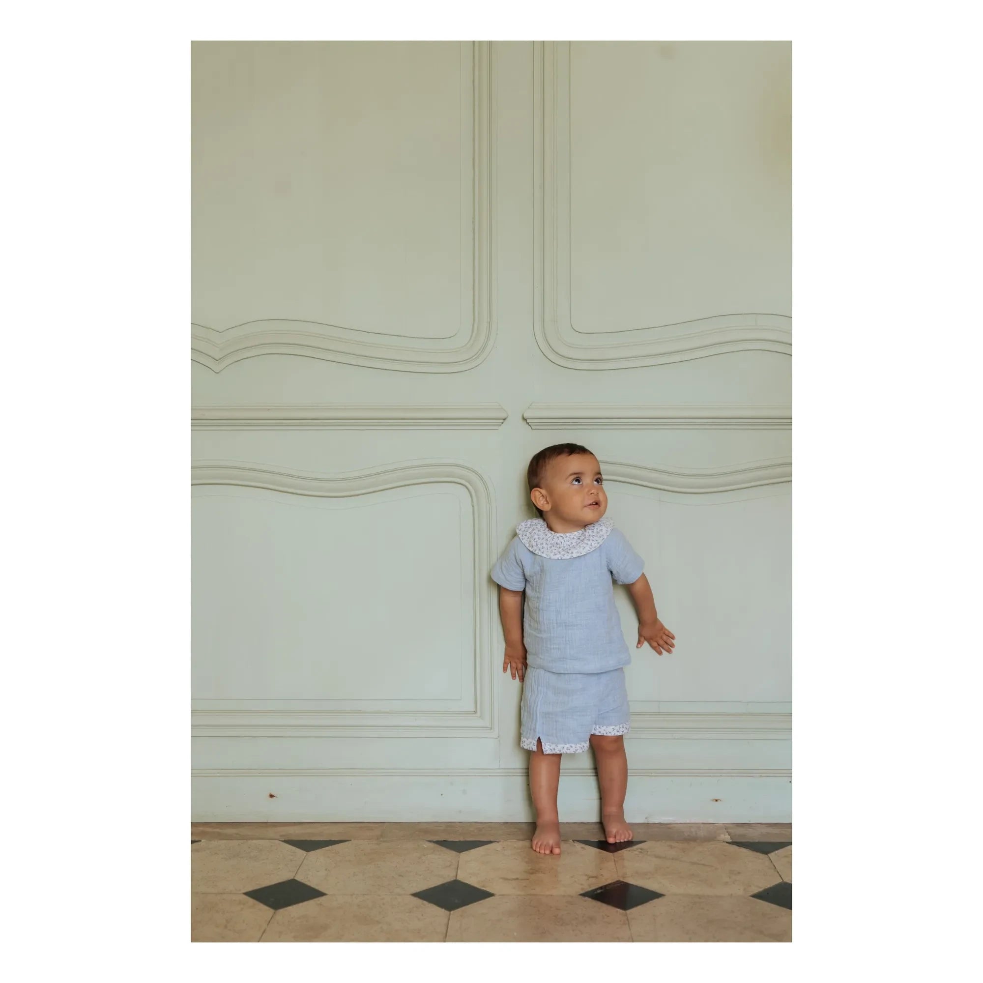 Risu Risu - Lisboa Short Pajamas Organic Cotton Gauze | Light blue