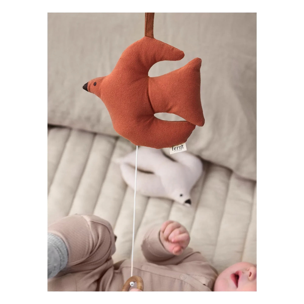 Ferm Living Kids - Swif Bird Musical Baby Mobile | Terracotta