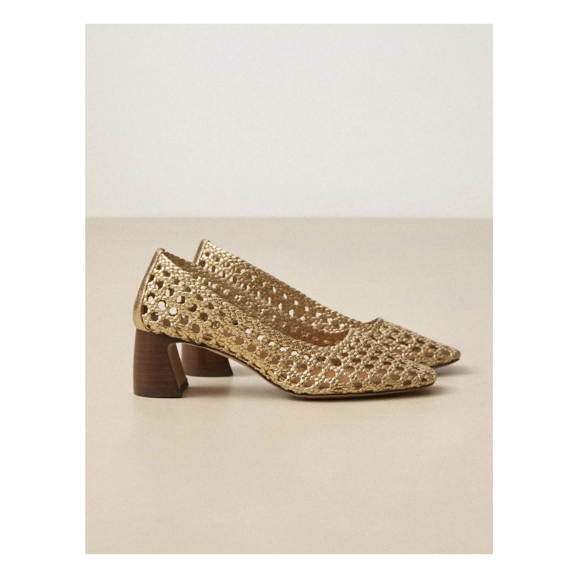 Rivecour - High heels n°528 Cracked Leather | Gold