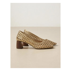 Rivecour - High heels n°528 Cracked Leather | Gold