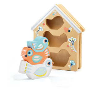 Djeco - Birdi Wooden Shape Box for Babies