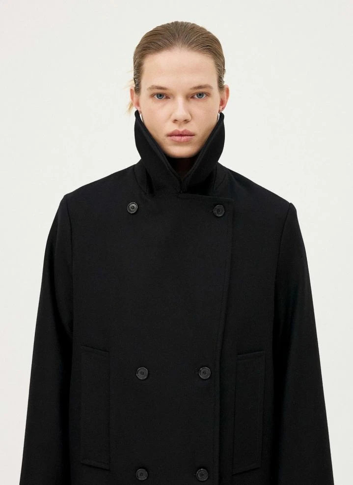 Noyoco - Dundee Recycled Wool and Cashmere Coat | Midnight Blue