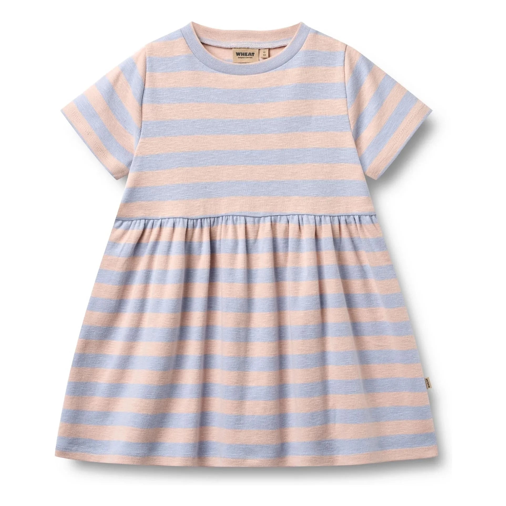 Wheat - Striped Anna Jersey Dress Organic Cotton | Pale Pink