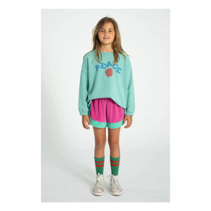 Piupiuchick - Peace organik pamuk sweatshirt | Turkuaz