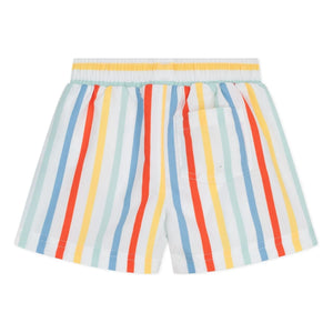 Petit Bateau - Baby Striped Recycled Fiber Swim Shorts | White
