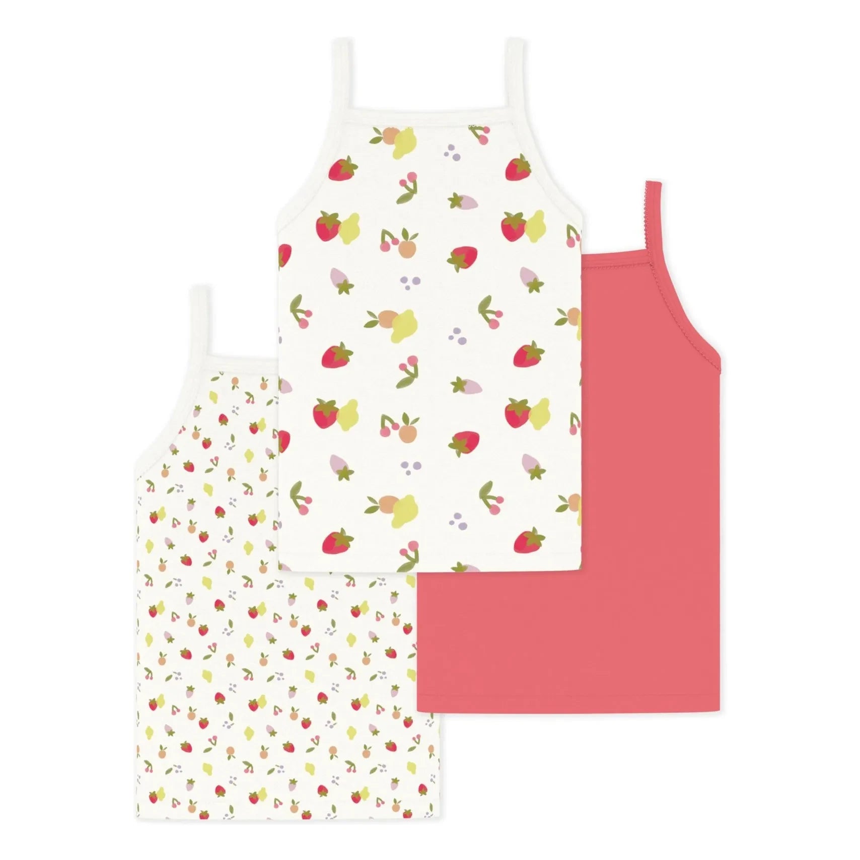 Petit Bateau - Pack of 3 Fruit-Print Tank Tops | White
