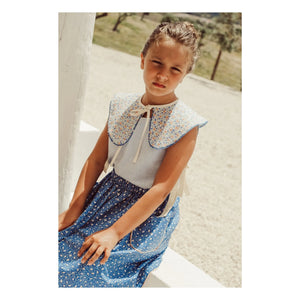 THE LiTTLE POETS - Amália Nature Embroidered Skirt | Royal Blue