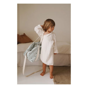 Rose in April - Raphaël Heart-Printed Baby Care Bag | Light Blue