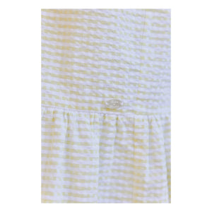 Tartine et Chocolat - Striped Embroidered Strapless Dress | Yellow