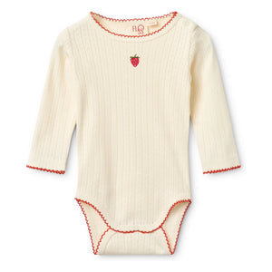 Flöss - Body Pointelle Flora Fraise | Cream