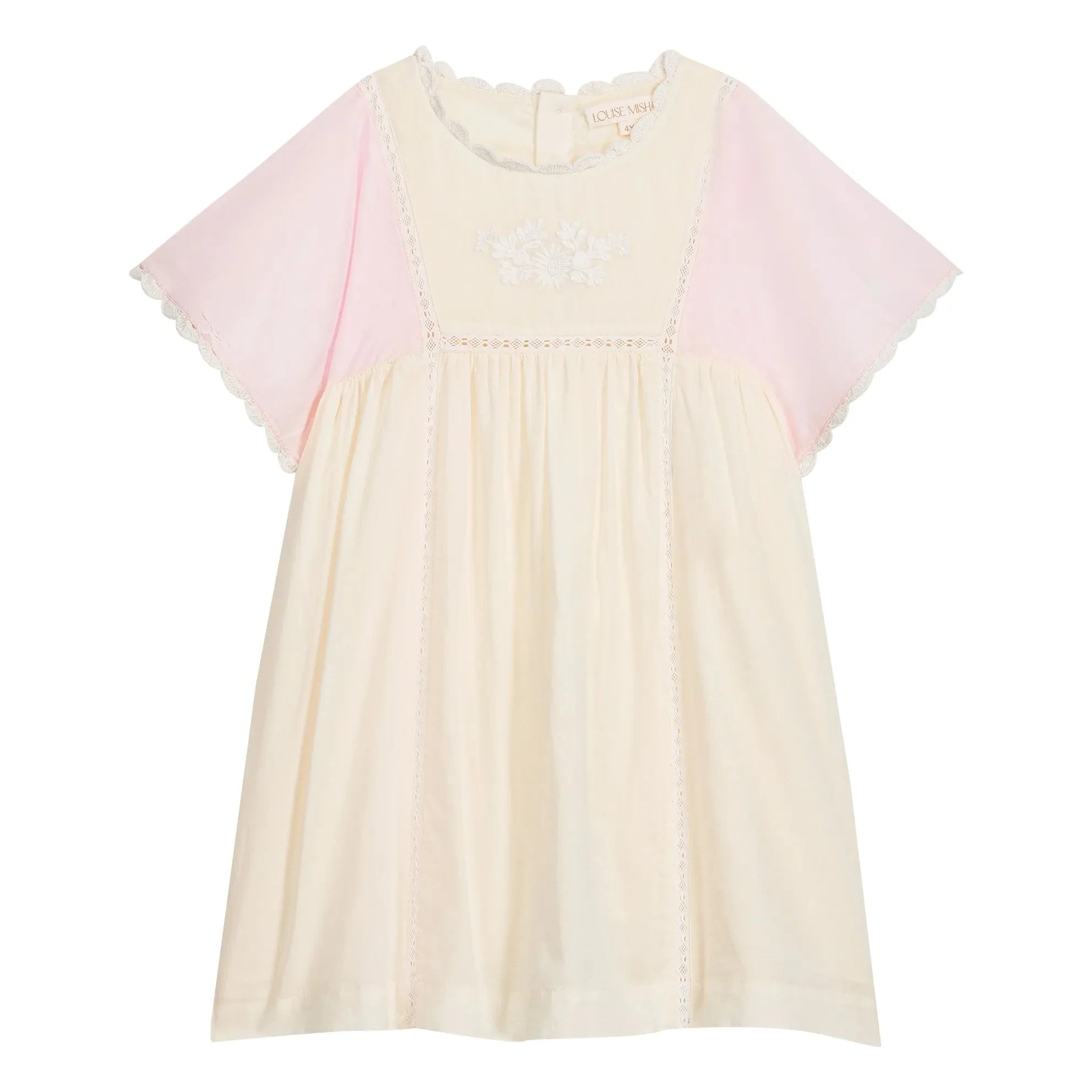 Louise Misha - Aurora Organic Cotton Contrast Dress | Yellow