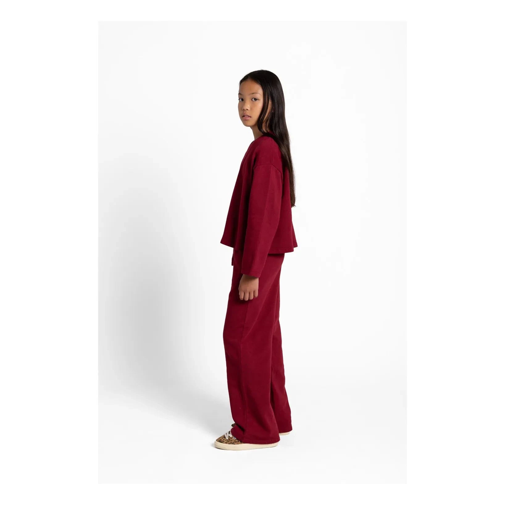 Smallable Kid - Peony Organic Cotton T-shirt | Cherry Red