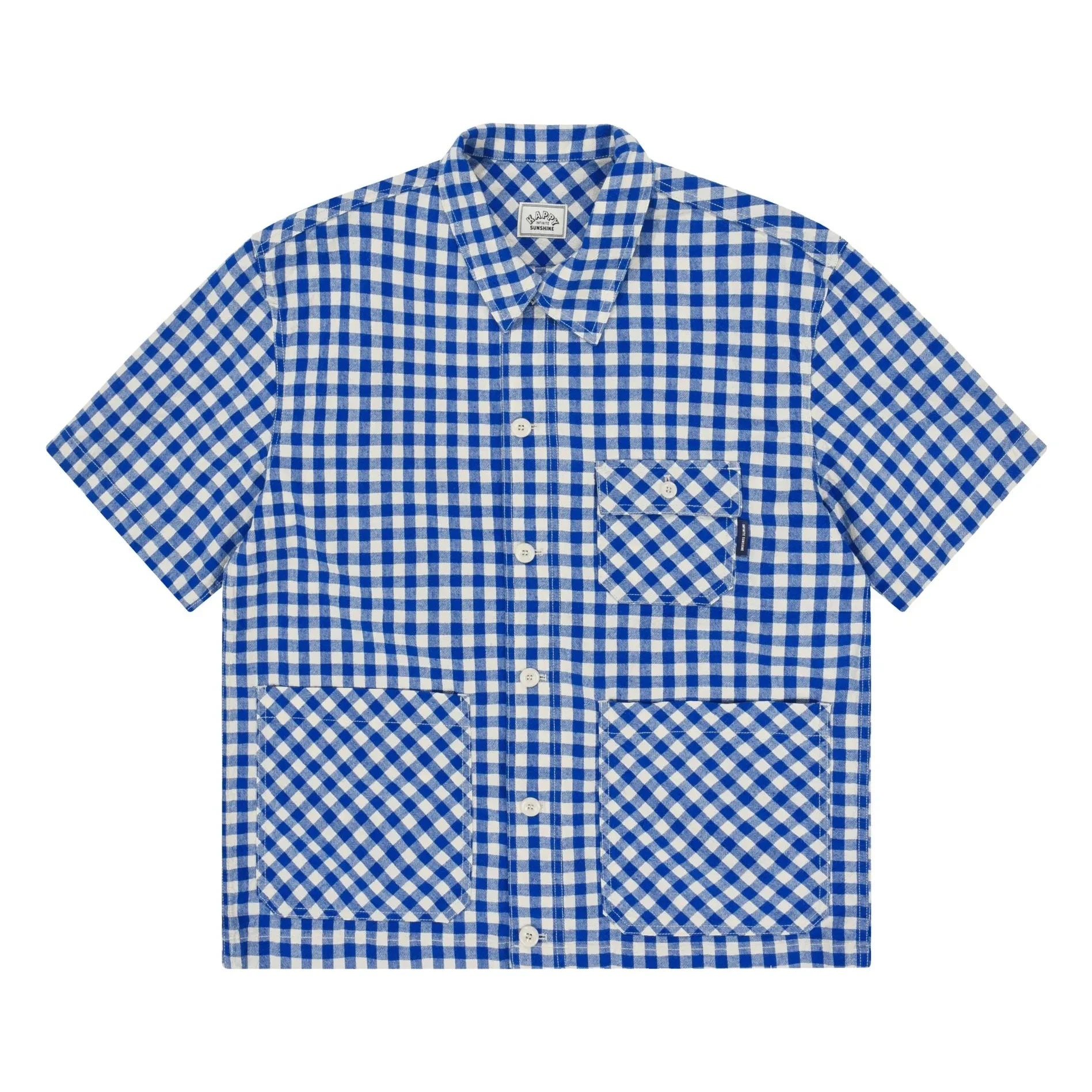 Kappy - Linen Checkered Jacket | Blue