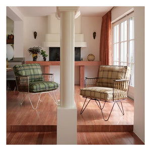 Honoré - Tartan Velvet Croisette Armchair | Caramel