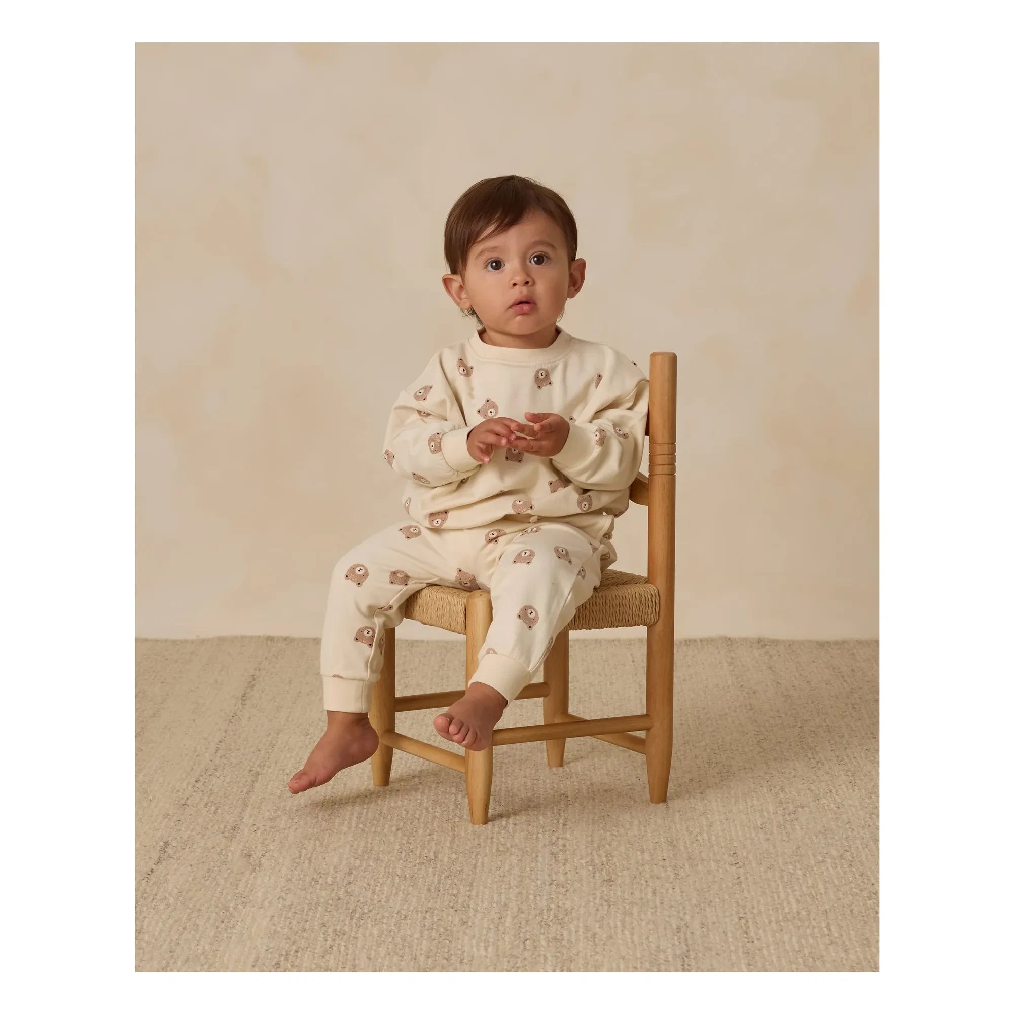 Quincy Mae - Organic Cotton Bear Sweatshirt | Ecru
