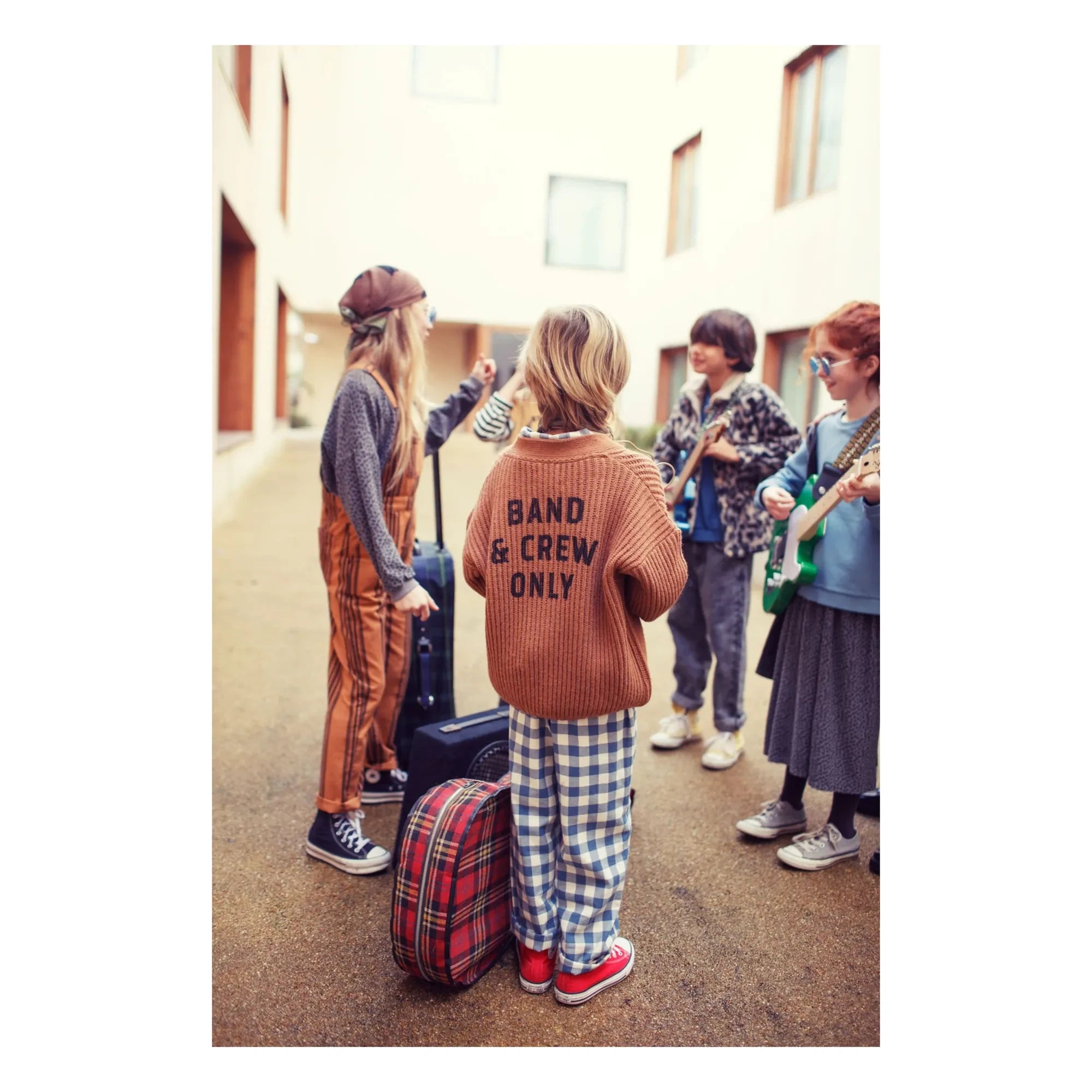 Piupiuchick - Organic Cotton Checkered Pants | Blue