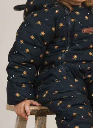 Töastie - Waterproof Flower Pattern Cloud Jacket | Dark Blue