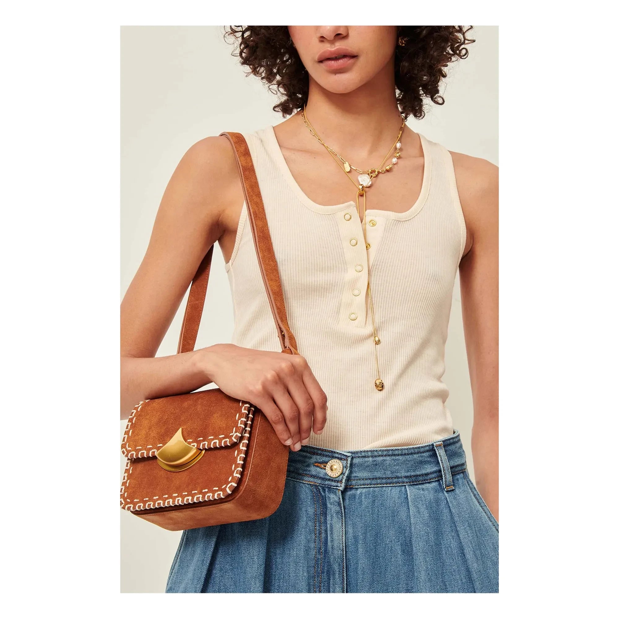 Sessùn - Camargo Strap Tank Top | Ecru