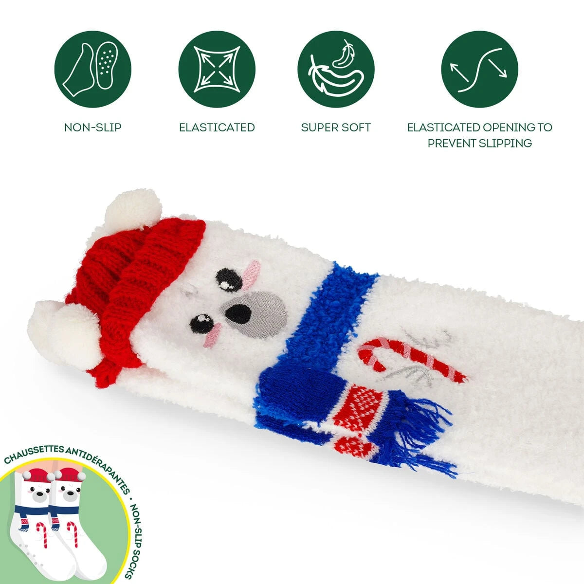 Legami - Kids' Christmas Slipper Socks Polar Bear - A Perfect Fit!