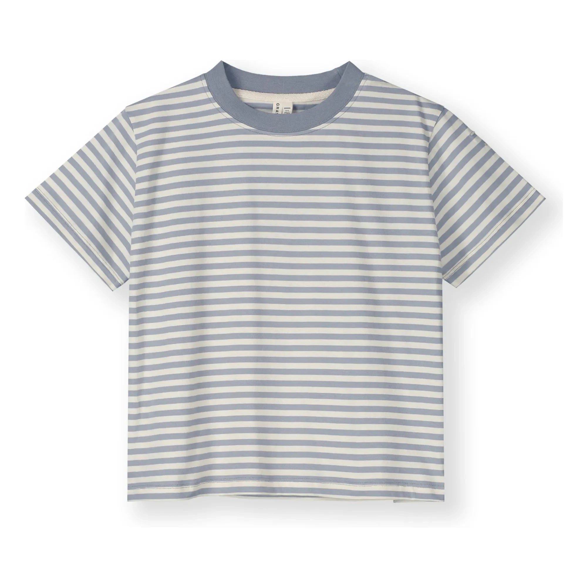 Gray Label - Oversized Striped Organic Cotton T-Shirt | Ice Blue