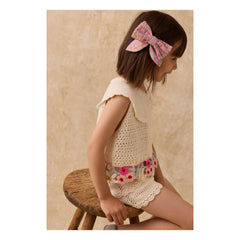 Louise Misha - Gilla Check Bow Hair Clip | Pink