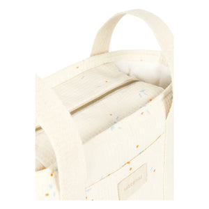 Nobodinoz - Baby Stroller Organizer Opera Orange Cherries | Beige