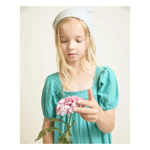 Búho - Organic Cotton Lace Dress | Turquoise