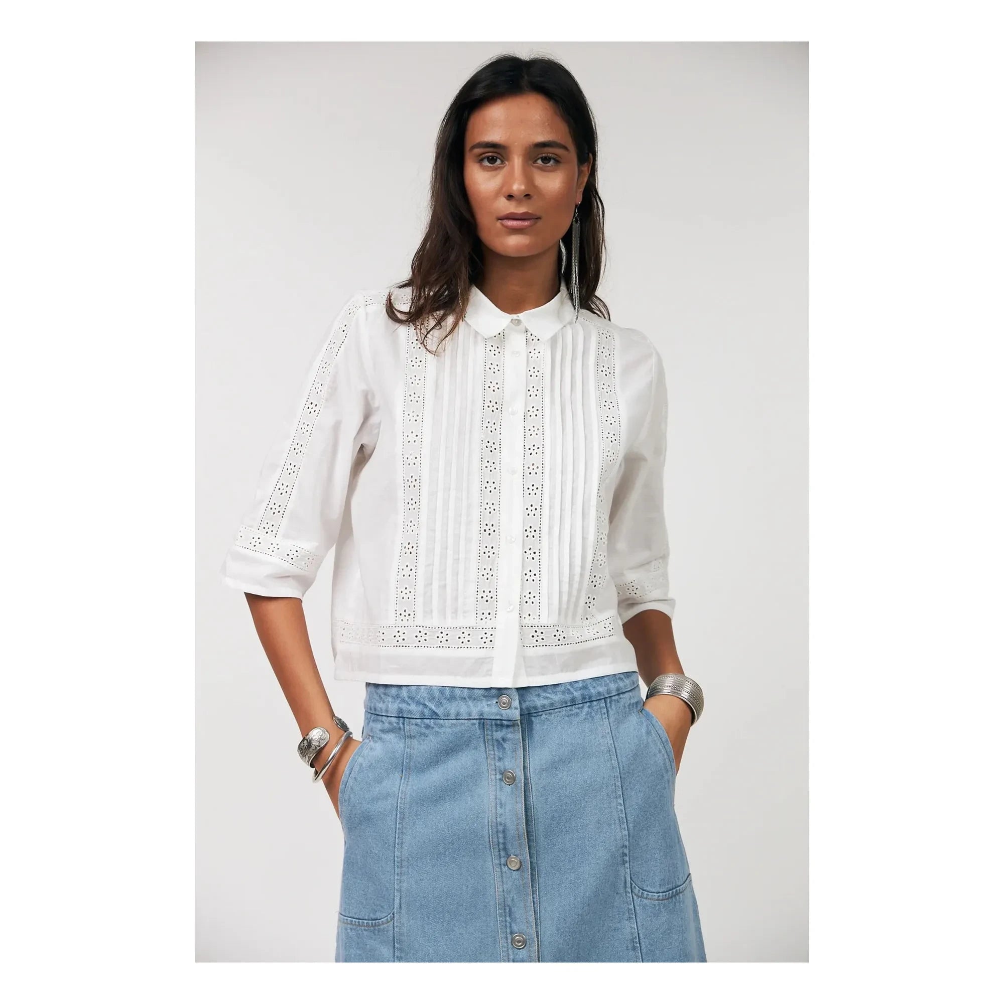 Lollys Laundry - Amora Cotton Shirt | White