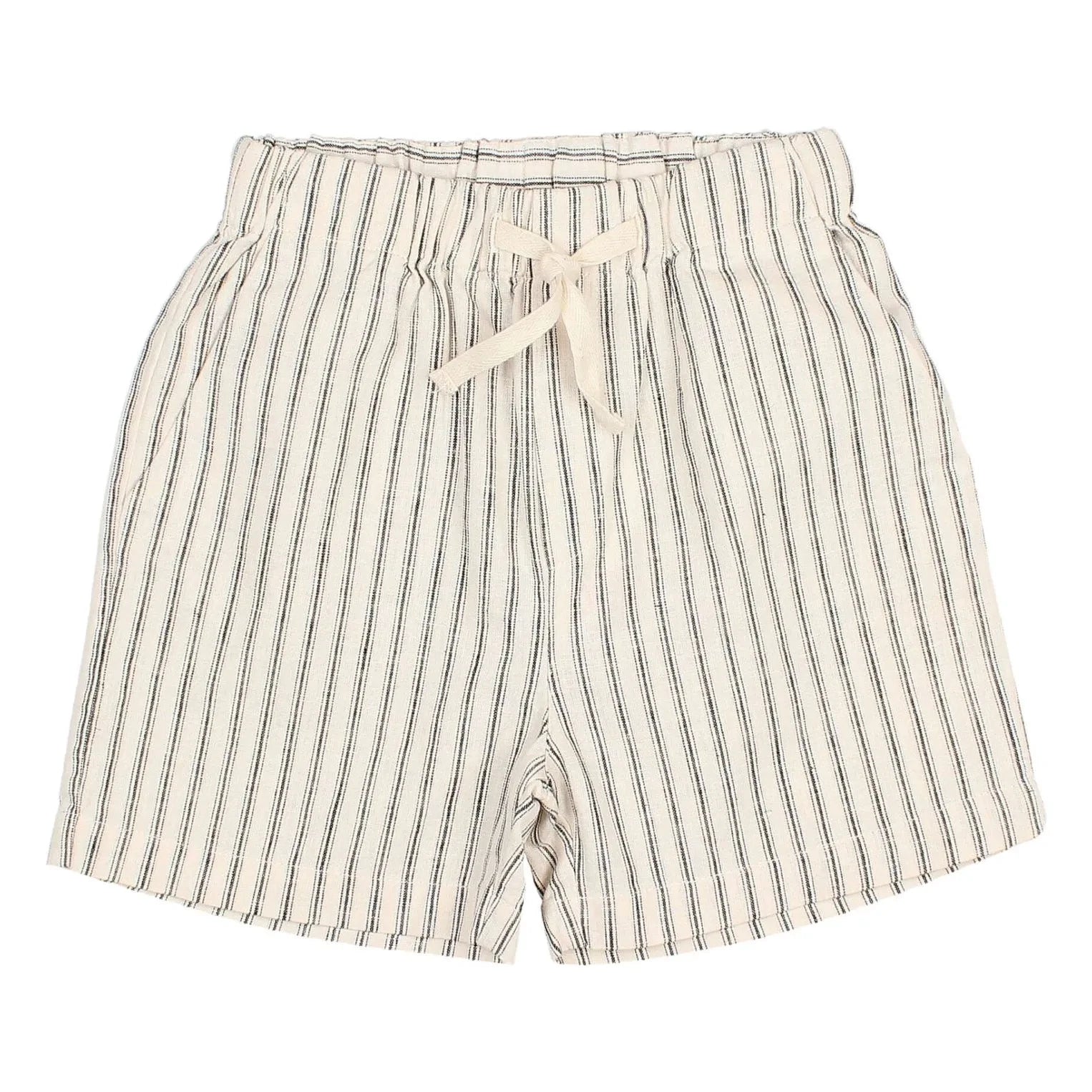 Búho - Striped Linen Bermuda Shorts | Ecru