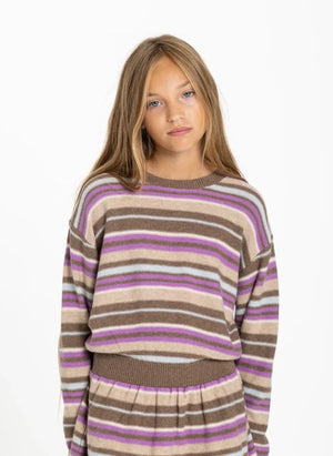 Smallable Kid - Lya Striped Wool Dress | Pink
