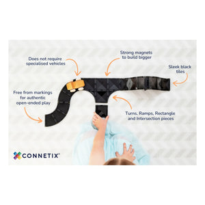 Connetix - Roads Creative Pack - 48 Pieces | Black