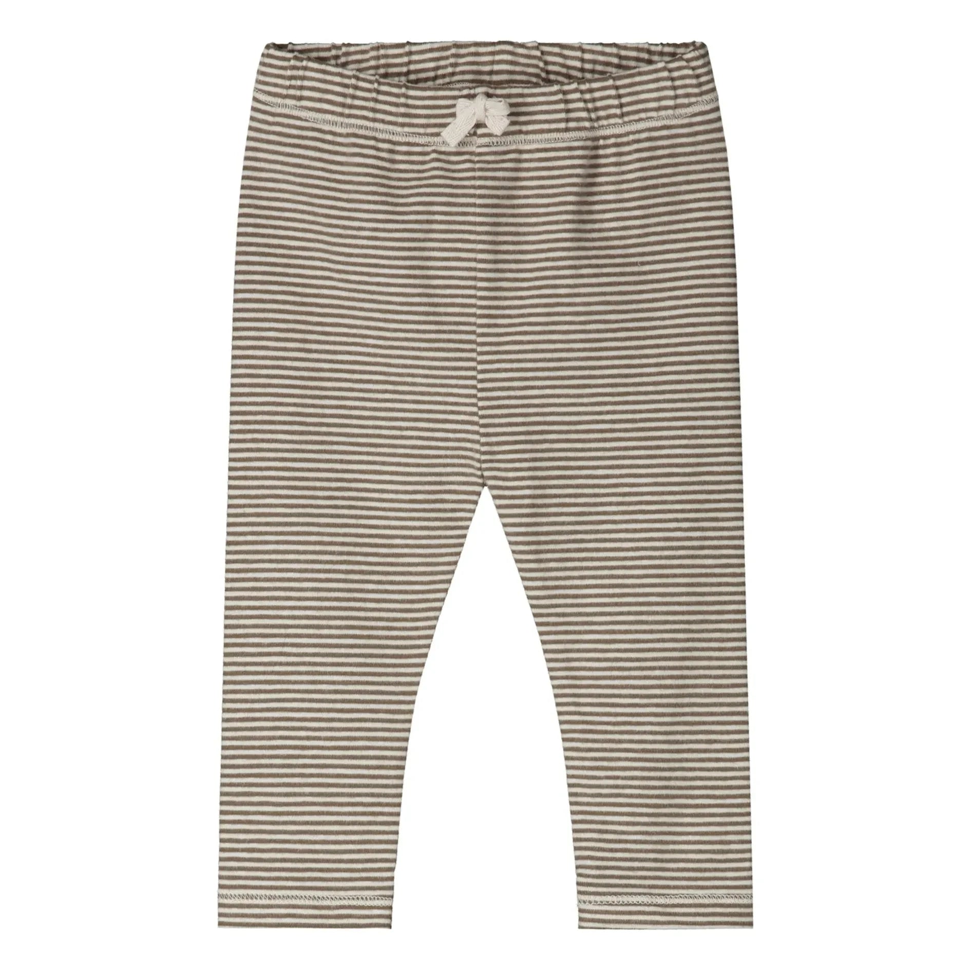 Gray Label - Striped Organic Cotton Leggings | Khaki Brown