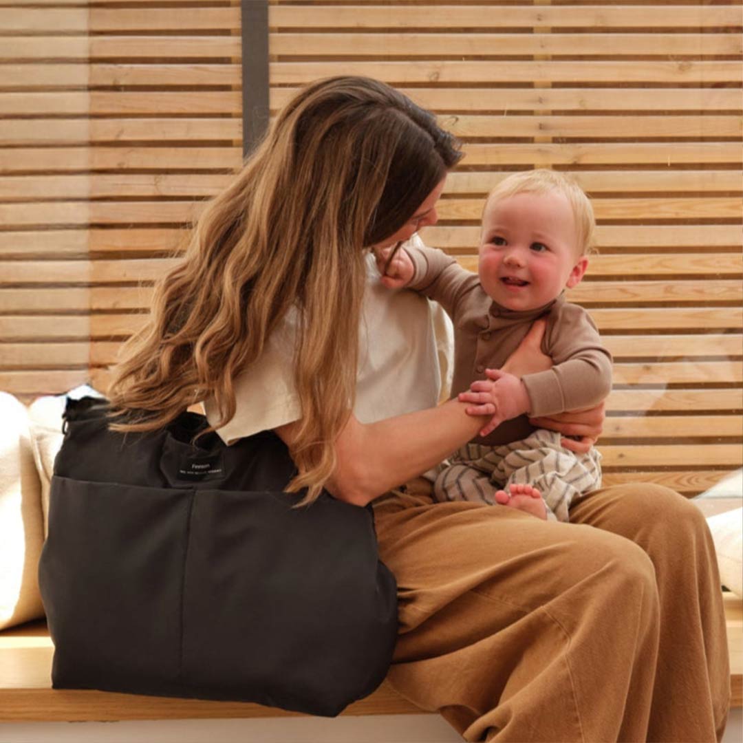 Finnson Sigrid Eco Changing Tote Bag - Black-Changing Bags-Black-One Size | Natural Baby Shower