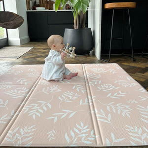 FOLDiMATS Playmat 130x190cm - Botanical Scallop-Play Mats-Botanical Scallop-130x190cm | Natural Baby Shower