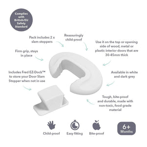 Fred Door Slam Stoppers - Pure White V2 - 2 Pack-Home Safety-Pure White V2- | Natural Baby Shower