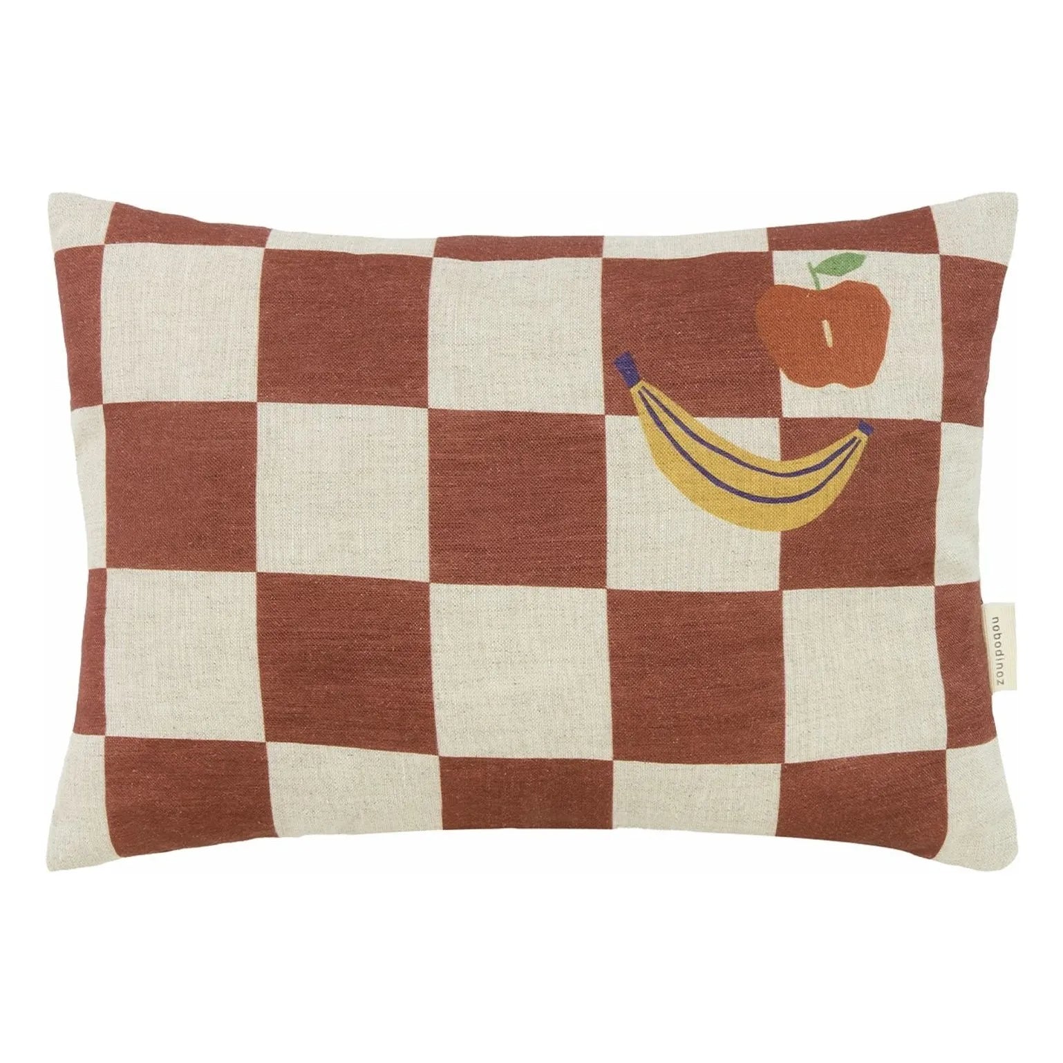 Nobodinoz - Fruits Vibes Rectangular Cushion - French Linen | Camel