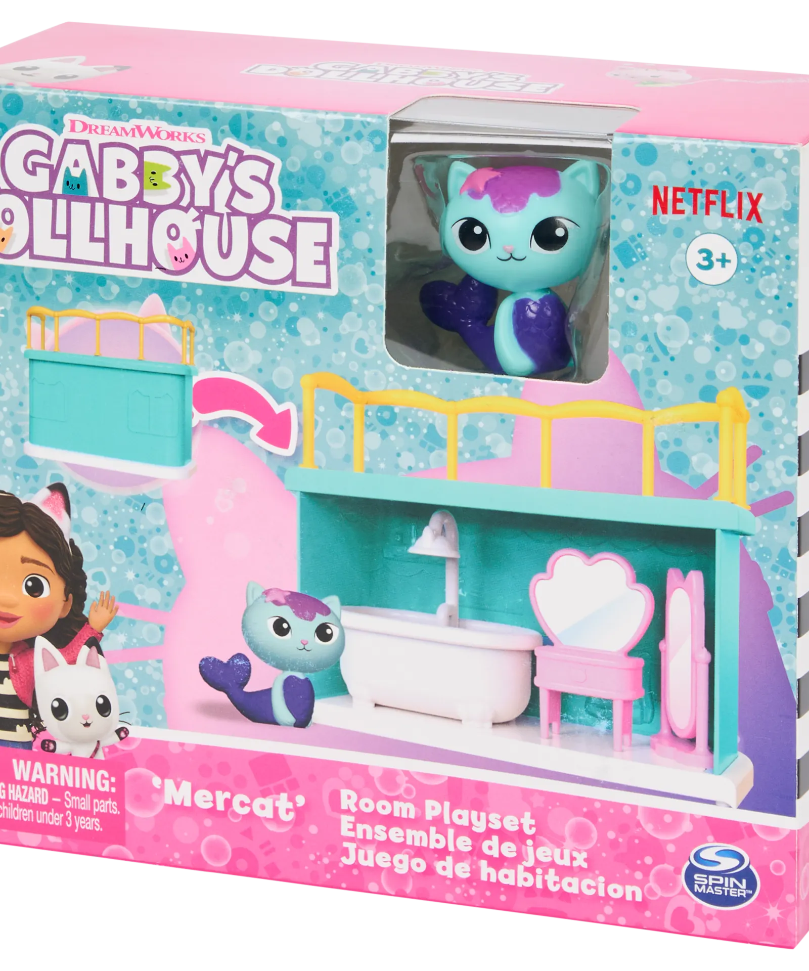 Gabbys Dollhouse - Bath Adventure Toy Set with Mercat