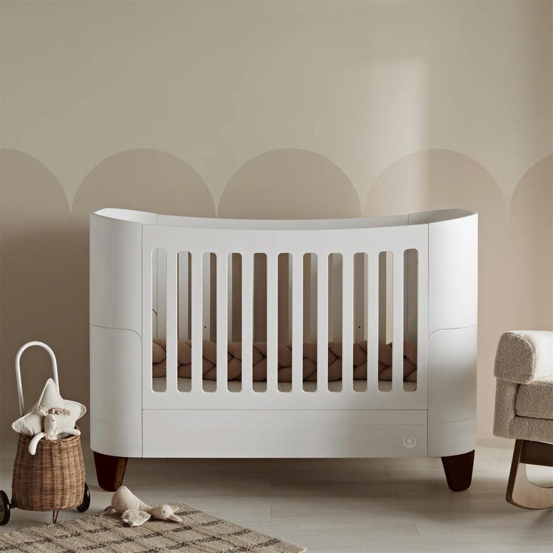 Gaia Baby Serena Cot Bed & Dresser Set - White / Walnut-Nursery Sets-White / Walnut-Without Mattress | Natural Baby Shower