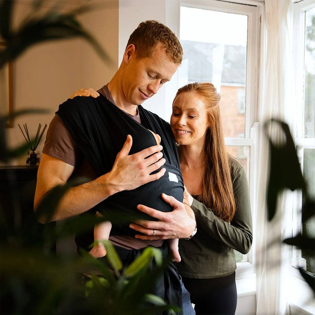 Gaia Baby Gaia Stretchy Baby Wrap Carrier - Organic Cotton - Ebony-Baby Carriers-Ebony-One Size | Natural Baby Shower