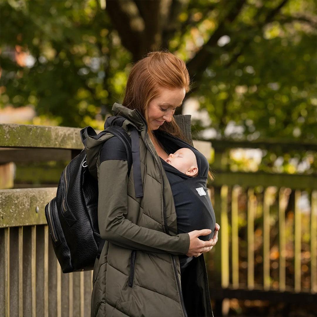 Gaia Baby Gaia Stretchy Baby Wrap Carrier - Organic Cotton - Ebony-Baby Carriers-Ebony-One Size | Natural Baby Shower