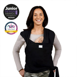 Gaia Baby Gaia Stretchy Baby Wrap Carrier - Organic Cotton - Ebony-Baby Carriers-Ebony-One Size | Natural Baby Shower