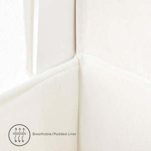 Gaia Baby Hera Cot Bed + Bedside Crib Two Piece Bundle - Scandi-White + Natural-Nursery Sets- | Natural Baby Shower